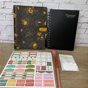 Coach Notebook yellow flowers with a free Planner NWT